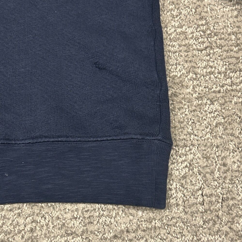 Ulla Johnson Alair Crewneck Washed Fleece Sculpted Sleeve Navy Medium **HOLE* - Picture 6 of 15